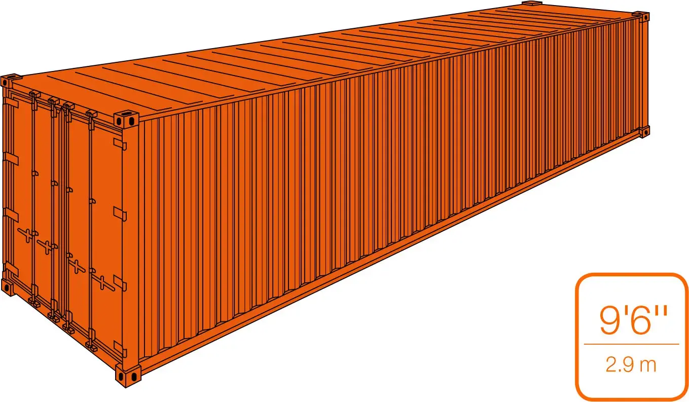 40' High Cube Cargo Container / 9' 6" high