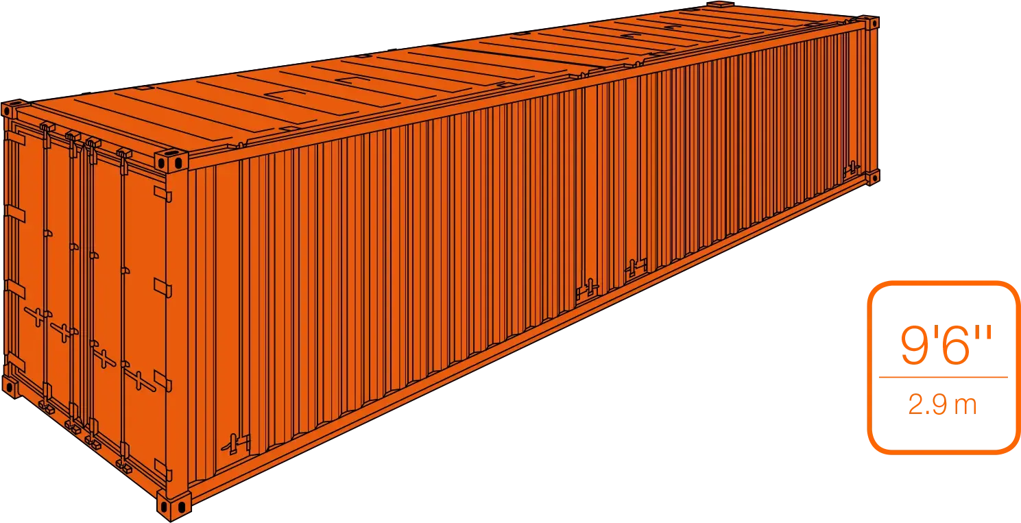 40' HC Hardtop Cargo Container / 9' 6" high